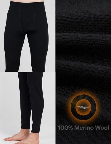 LAPASA Men's 100% Merino Wool Bottom Base Layer Thermoflux Lightweight & Midweight Thermal Underwear Pants Warm Long John in Kuwait