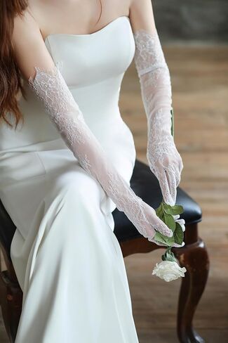 Womens Long Black Lace Gloves Long Floral Lace Opera Gloves Costume Elbow Length Fingerless Gloves for Dance Party in Saudi Arabia
