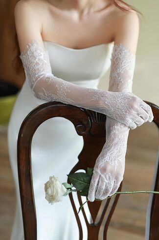 Womens Long Black Lace Gloves Long Floral Lace Opera Gloves Costume Elbow Length Fingerless Gloves for Dance Party in Saudi Arabia