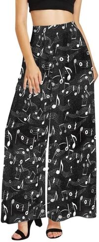 Hibiscus Women's High Waist Wide Leg Pants Almond Blossom Stretchy Pants Yellow Sunflowers Lounge Pant Trousers in Kuwait