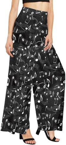Hibiscus Women's High Waist Wide Leg Pants Almond Blossom Stretchy Pants Yellow Sunflowers Lounge Pant Trousers in Kuwait