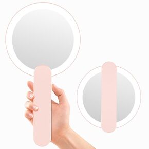 FASCINATE Handheld Mirror with Lights, 1X 10X Double Sided Magnifying Mirror with Swivel Handle, Perfect for Travel, Compact, Pocket, Purse, Folding, with USB Charging
