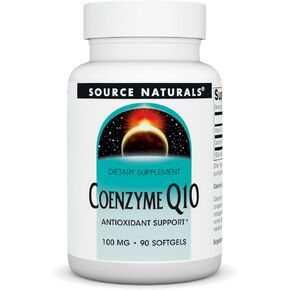 Source Naturals Coenzyme Q10 Antioxidant Support 100 mg for Heart, Brain, Immunity, & Liver Support - 90 Softgels