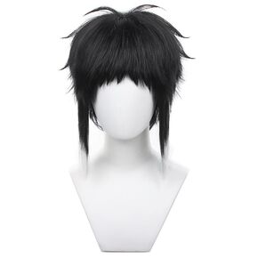 Anime Ryūnosuke Akutagawa Ryunosuke Akutagawa Wig Black and White Short Curly Party Hair Halloween Cosplay Props Accessory