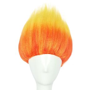 yuehong Short Orange Wig Spiky Anime Wig Flame Shaped Wig Halloween Cosplay Costume Wig(Adult)