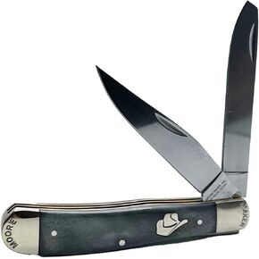Moore Maker Inc. - 5202 Hat - Bone Handle Trapper with Cowboy Hat - 2 Blades - 4 1/4" Closed