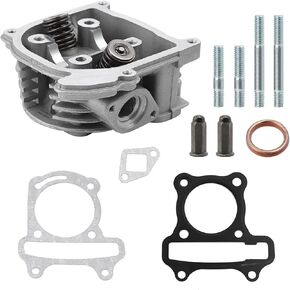 Minho GY6 50mm/1.97" Cylinder Head Assy with 69mm Valves Made of Aluminum Alloy,Compatible with Chinese Scooter Moped ATV Go Kart 4-Stroke 139QMA 139QMB GY6 100cc Engine,Non EGR Type