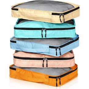5 Pcs Packing Cubes for Suitcase Large Travel Cubes Carry on Luggage Organizer Bags for Clothes Accessories(S,Pink)
