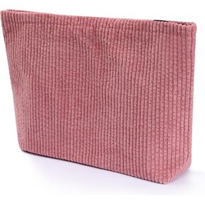 Cosmetic bag Makeup bag Preppy Cute Corduroy Toiletry bag for women travel essentials (Full beige) in Saudi Arabia