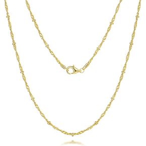 14K Gold Necklace for Women Mens Necklace for Men 14K Gold Chain for Mens Chain Necklaces Rope Necklace for Women Gold Beaded Necklace for Mens Striking yet Subtle Allure Twisted Chain Necklace 16-26IN