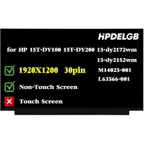 Replacement for HP 15-DY 15-DY1091WM 1F8Z8UA 15-DY1078NR 15-DY2078NR 15-DY1086NR 15-DY0008CA L63568-001 NT156WHM-N44 V8.0 M14027-001 B156XTN08.0 30pin Non-Touch HD LCD Screen Display Panel
