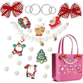 24Pcs Flower Charms for Rubber Bag, Cute Decorative Flower Pearl Charms Accessories for Totes Bag Original All Models, Insert Daisy Flower for Rubber Beach Totes Accessories