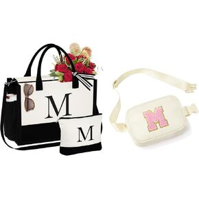 YOOLIFE Initial Tote Bag and Initial Belt Bag