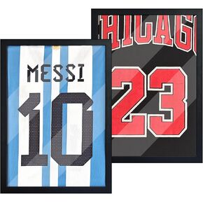 2 Pack Jersey Shadow Box Frame,A3 Size Jersey Frame Display Case,Sports Jersey Display Frame with Pine Wood for Hockey Soccer Basketball Baseball Shirts