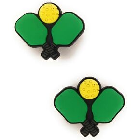 WorkedLikeACharm 2pcs Pickleball Paddles and Ball Sports Shoe Charms for Clog Shoes Decoration Gift