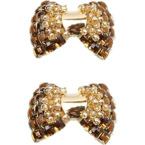 1 Pair Bow Shoes Clips Accessories Decorative Shoe Clip Rhinestones Crystal Shoe Charms for Women Wedding Prom Party