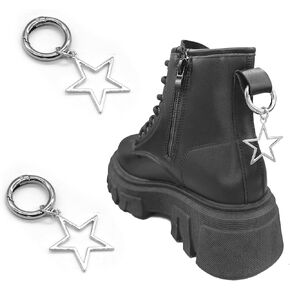 Shoelace Charm for Sneakers, Goth Shoe Charms Chain for Canvas Shoes Boot Keychain Bag DIY Punk Shoe Accessory Decorations Clip for Girls Women