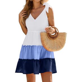 BMJL Womens Beach Cover Ups Color Block Swimsuit Coverup Tank Bathing Suit Cover ups Casual Cute Beach Dress