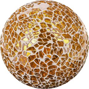 Decoration Mosaic Glass Ball 3.35 Inch Orbs Centerpiece Crack Sphere Balls 3pcs Rose Gold Shine Mirror Solid Globe Coffee Table House Office Christmas Party