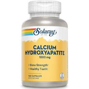 Solaray Calcium Hydroxyapatite 1000mg | Highly Advanced Calcium Supplement to Help Support Healthy Bones & Teeth, Nerve & Muscle Function | 120 Caps