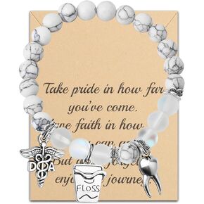 FUSTMW Dental Assistant Gifts Bracelet DA Graduation Gifts DA Jewelry Gifts for New Dentist Gifts (Message card)