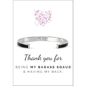 Be Kind of a Badass Bracelet For Women, Gold Silver Pink Bangle Bracelets With Hidden Message Couples BFF Friendship We Always Have Each Other's Back Bracelets Jewelry Gifts