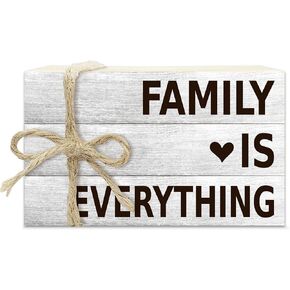 Home Sweet Home Decorative Book Stack for Farmhouse, Rustic Tiered Tray Decor, Family is Everything Wooden Book Decor for Home Living Room Table Shelf, Housewarming Gifts for Family -30