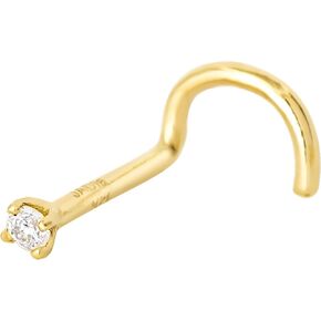 Jewelry Avalanche Diamond Nose Screw Nose Stud 14K Gold 20G Nose Stud 1.5mm-2.5mm Unisex Cork-screw Diamond Nose Stud