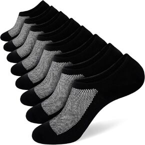 جوارب SIXDAYSOX للرجال بدون عرض 8 أزواج جوارب قطنية غير مرئية منخفضة القطع جوارب قصيرة غير قابلة للانزلاق مقاس 5-8/9-11/12-14