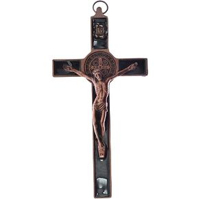 DELLMAO 19.5x9.5cm Crucifix Wall Cross Catholic Saint Cross Jesus Christ Vintage Wall Hanging Cross for Home Decor Wall Cross