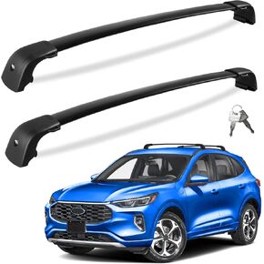 220lb Lockable Roof Rack Cross Bars Compatible with Ford Escape 2020 2021 2022 2023 2024 2025, Heavy Duty Aluminum Crossbar Cargo Bars Canoe Kayak Snowboard Rooftop Carrier Luggage