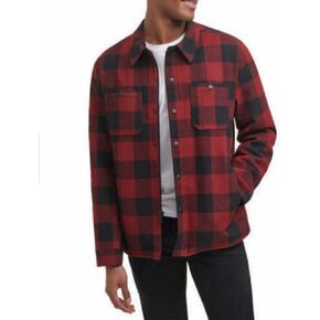 G.H. Bass & Co. Men's Wool Blended Lined Jacket (US, Alpha, Medium, Regular, Regular, Red)