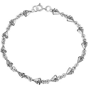 AeraVida Intricately Designed Nautical Sailboat Charms .925 Sterling Silver Bracelet | Ocean-Inspired Charm Bracelet for Women | Sterling Silver Sailboat Jewelry