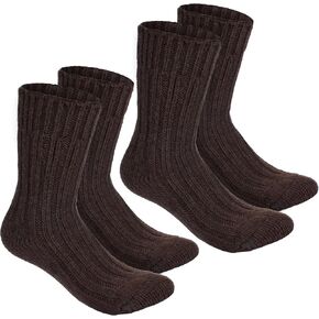 BRUBAKER 2 Pairs Unisex Alpaca Wool Socks - Thick Winter Socks for Men or Women - 100% Alpaca Premium Thermal Warm Boot Socks