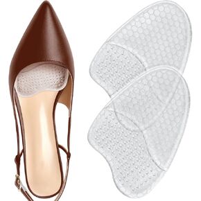 Metatarsal Pads Women, Shoe Inserts for Women, Ball of Foot Cushions for Women Anti-Slip, Heel Pads for Shoes, High Heel Comfort Pads, Reusable | 1 Pair (Black)