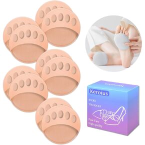 Honeycomb Fabric Forefoot Pads Breathable Soft Ball of Foot Cushion Pads, Invisible Women's Half Liner Socks Mat for Flats High Heels (5Pairs(3beige-2black))
