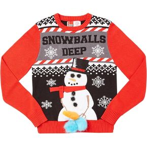 Spencer's Light-Up Snowballs Deep Christmas Sweater | Light-Up Christmas Sweater