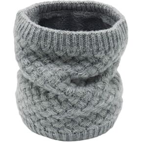 Winter Fleece Lined Knitted Neck Warmer Scarf Neck Gaiter for Women Mens Teens