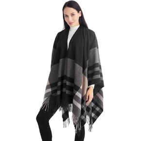 Poncho Shawl Wraps for Women, Women's Soft Warm Ponchos Sweaters Open Front Travel Poncho Cape for fall winter Spring
