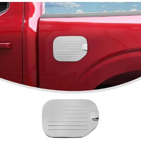 Linskip Fuel Tank Cap Cover Compatible with 2021 2022 2023 2024 Ford F150 Accessories, Gas Door Cover for F-150 Exterior Accessories(Flag, Black)