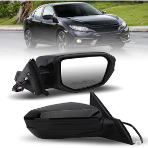 Passenger Side Mirror Compatible with Honda Civic 2016-2020 with Camera Power Glass Heated Manual Folding 11-Pins Replaces# 76208TBCA03ZA-PFM HO1321284