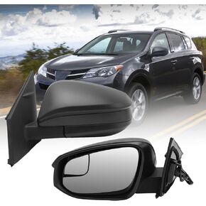 Side Mirror Compatible with Toyota RAV4 2016 2017 2018 Manual Folding Non-Heated with Blind Spot Glass Right Passenger 3P Replace TO1320345#879400R210