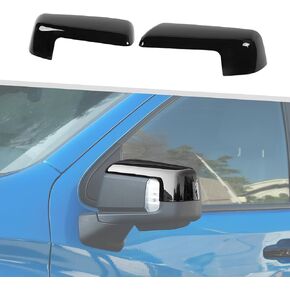 Jimen Compatible with Chevrolet Silverado/GMC Sierra 2019-2024, 1 Pair Rearview Mirror Cap Trim Cover (Black)