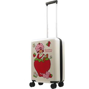 FUL Strawberry Shortcake 22.5 Inch Carry-On Luggage, Hardshell Rolling Suitcase with Spinner Wheels, White