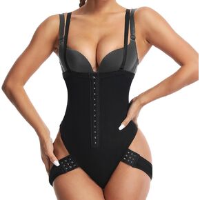 JBT Women's Button-Down Thong Shapewear Slimming Thong with Abdominal Compression And High Waist