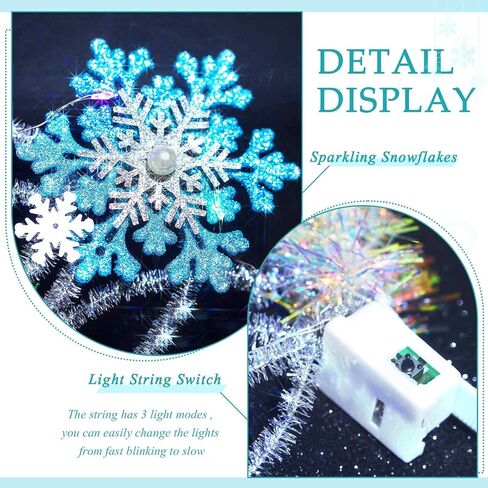 Light Up Christmas Headband Led Xmas Snowflakes Headband Glowing Festival Party Princess Dress Up Headwear for Women (Blue-White A) in Kuwait