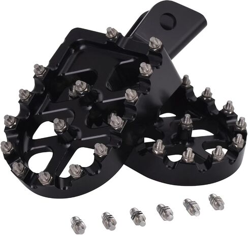 Dirt Bike Foot Pegs,Motorcycle Footpegs Wider Foot Pegs Rest Pedal CNC for KLX 110 KLX110 2002-2024 KLX110L 2010-2024 KX60 1998-2003 Black in Kuwait