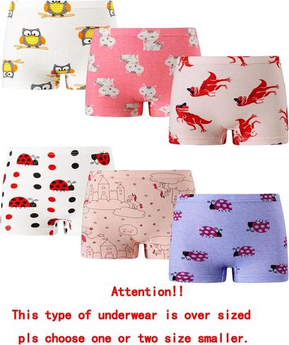 Cadidi Dinos Girls Cotton Underwear Boyshort Panties 6 Pack in Saudi Arabia