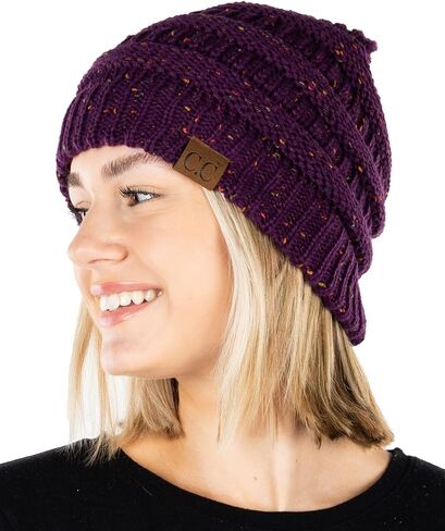 Funky Junque Beanies Women Confetti Cable Knit Crochet Hat Skullies Toboggan Thick Soft Warm Winter Hat Fashionable in Kuwait
