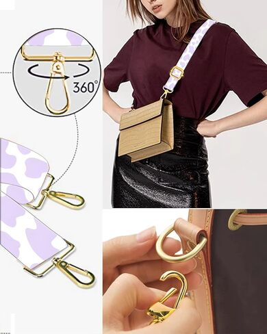 Purse Straps Rose Gold Buckles Wide Shoulder Strap,Fashion Adjustable Replacement Belt in Saudi Arabia
